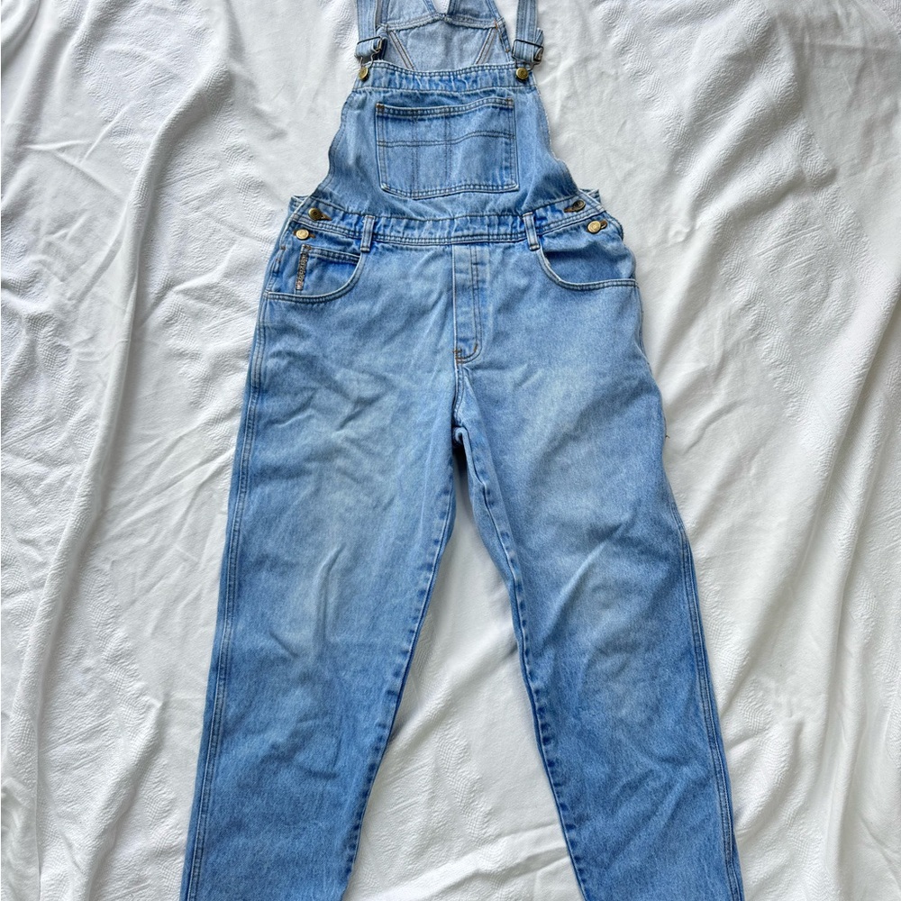 Jonathan G Vintage Women's Light Blue Denim Overalls, Large size